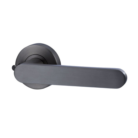 Lockwood Vivid Lever V3 Privacy Set with Latch Satin Gun Metal VIV2/V3GMPVD