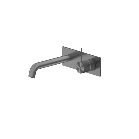 Nero Mecca Wall Basin/Bath Mixer Handle Up 230mm Gun Metal NR221910B230GM