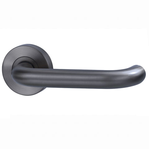 Lockwood Vivid Lever V2 Passage Set with Latch Satin Gun Metal VIV1/V2GMPVD
