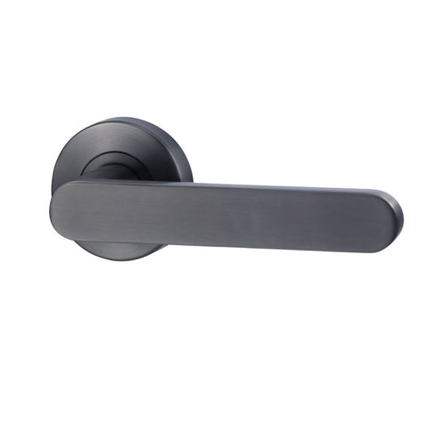 Lockwood Vivid Lever V3 Passage Set with Latch Satin Gun Metal VIV1/V3GMPVD