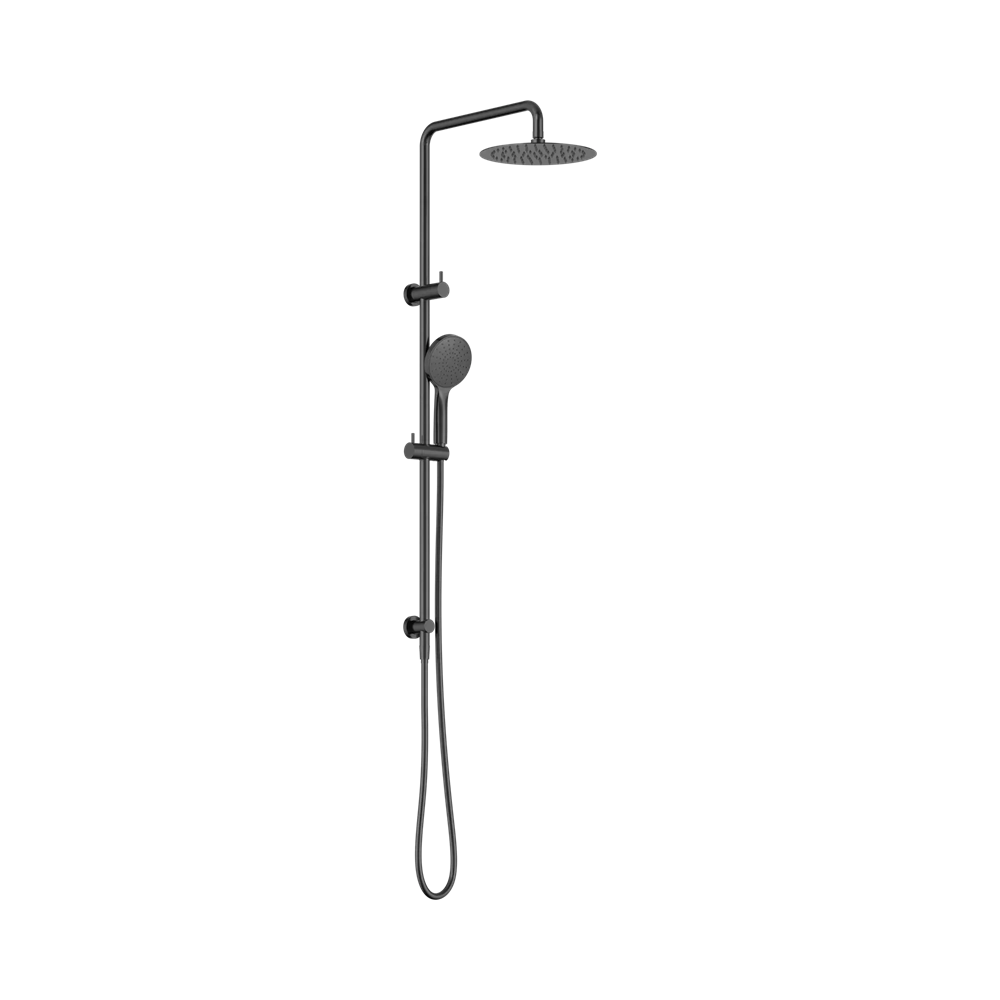 Amelie Royale II Twin Shower Rail Set w/ 250mm Round Head Gunmetal BDO232105GGM