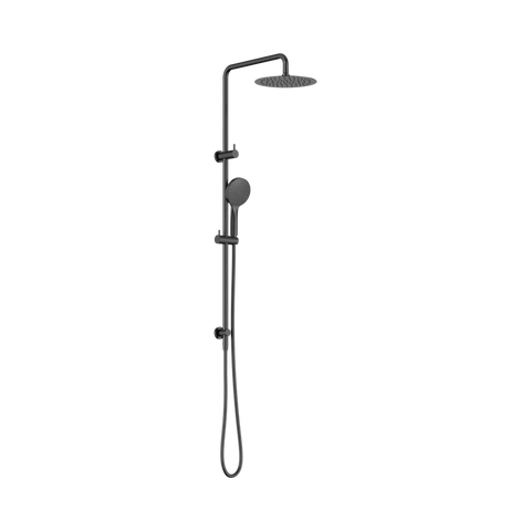 Amelie Royale II Twin Shower Rail Set w/ 250mm Round Head Gunmetal BDO232105GGM