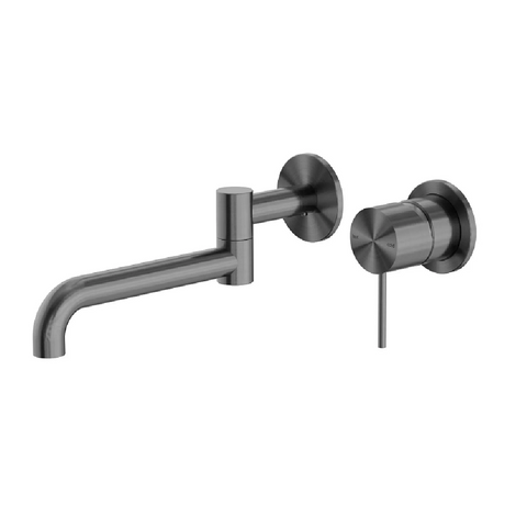 Nero Mecca Wall Basin / Bath Set Swivel Spout 225mm Trim Kit Only Gunmetal NR221910RTGM