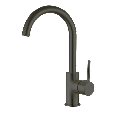 Amelie Royale Sink Mixer Gooseneck Pin Gun Metal BDO250807GM
