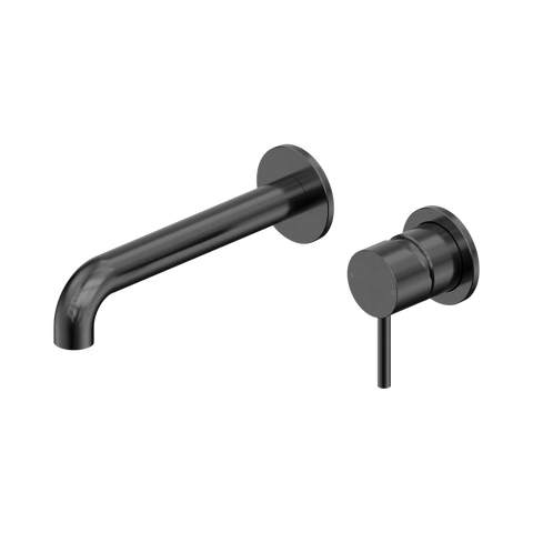Amelie Royale II Pin Wall Basin/Bath Mixer Pin Separate Back Plate 185mm Curved Spout (Trim Kit)  Gunmetal BDO25B017GM