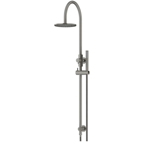 Meir Round Overhead Shower Rail - Single Function Hand Shower Set Shadow MZ0904-R-PVDGM