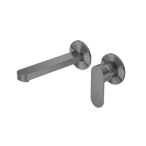 Amelie Royale Paddle Wall Basin/Bath Mixer w/Separate Plates 187mm Gunmetal (Full Kit) BDO301310BGM