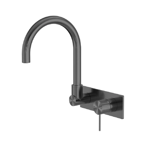 Nero Mecca Wall Basin / Bath Set Gooseneck Swivel Spout Trim Kits Only Gunmetal NR221910QTGM