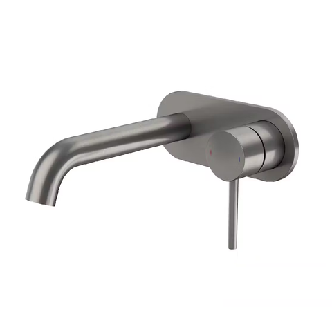 Caroma Liano II Wall Basin / Bath 175mm Mixer - Rounded Cover Plate -(Body & Trim) - Lead Free Gunmetal 96345GM6AF