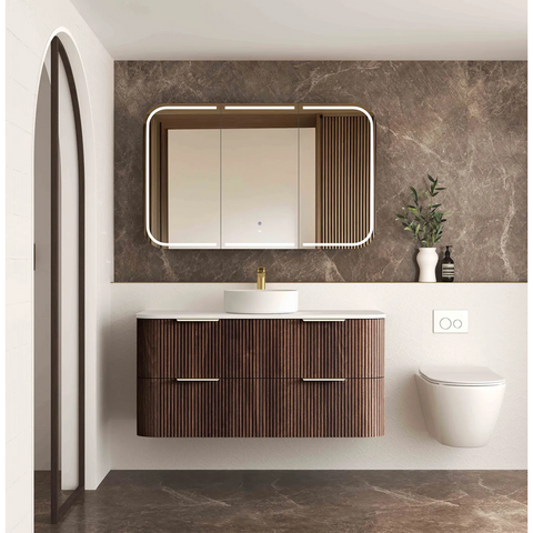 Otti Havana Fluted Cabinet 1200mm Sable Walnut HA1200SW