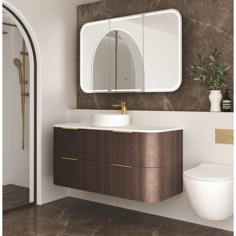 Otti Havana Fluted Cabinet 1200mm Sable Walnut HA1200SW