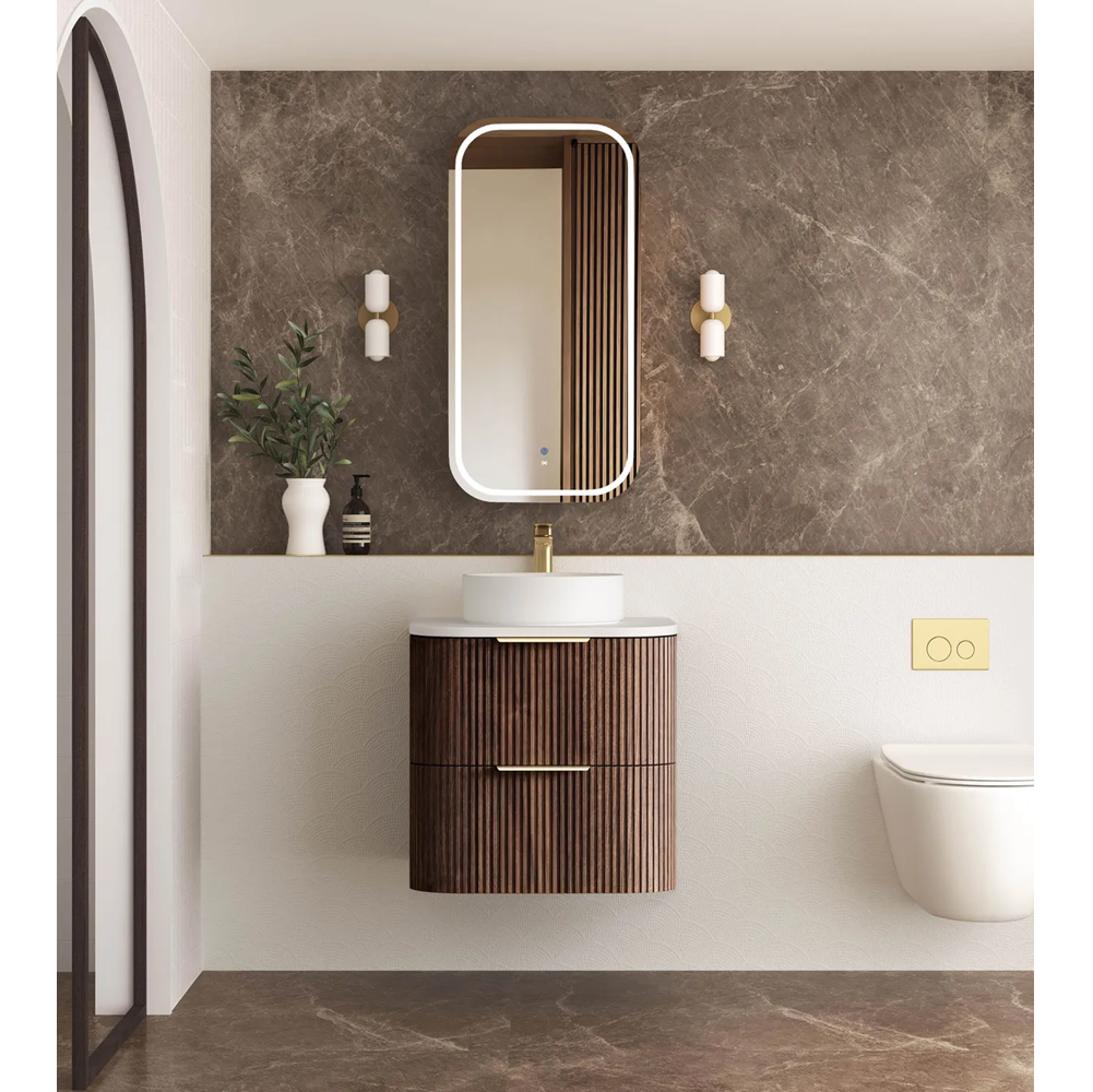 Otti Havana Fluted Cabinet 600mm Sable Walnut HA600SW