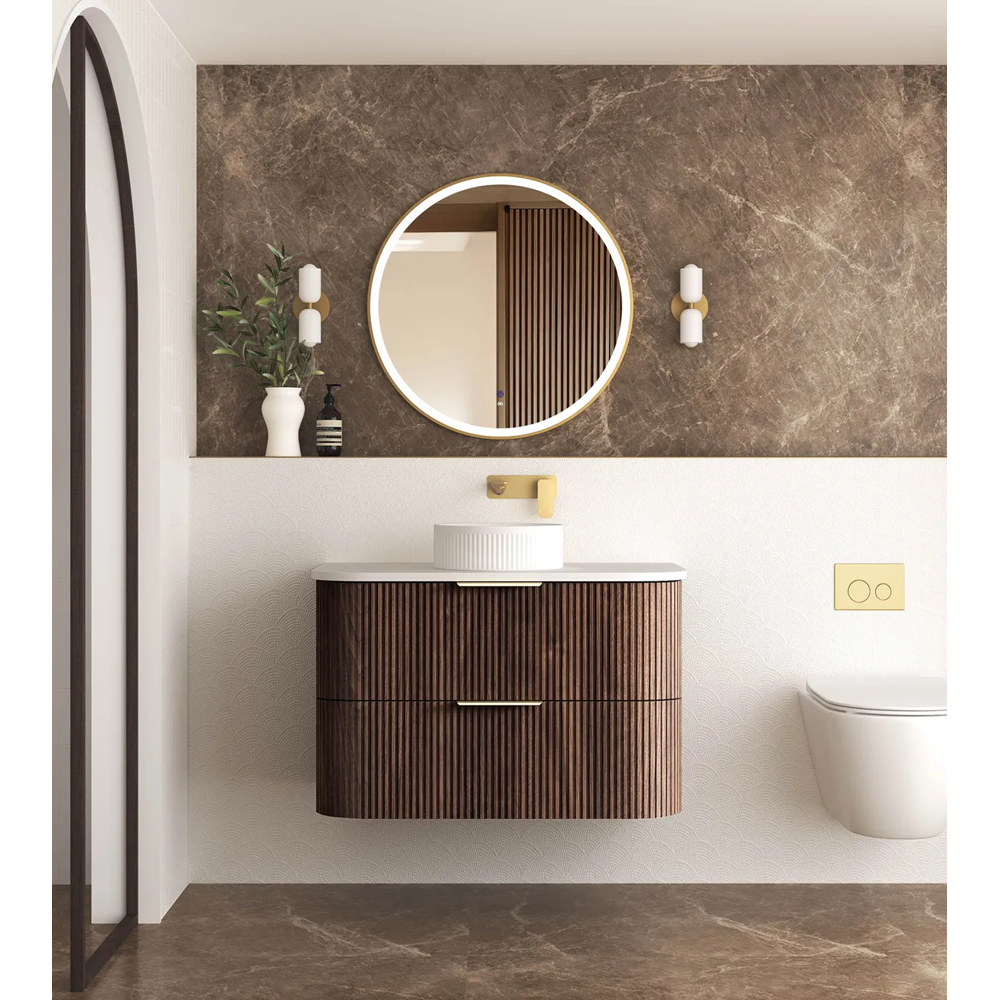 Otti Havana Fluted Cabinet 900mm Sable Walnut HA900SW