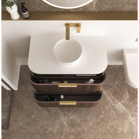 Otti Havana Fluted Cabinet 900mm Sable Walnut HA900SW