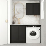 Otti Hampshire Laundry Kit 1305A Black / Natural Carrara Marble Top LA-1305A-BOHB-NCA