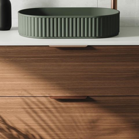 Fienza Edge Curved Handle 200mm Brushed Copper HANDLEF200CO