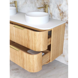 Otti Havana Fluted Cabinet 1200mm Woodland Oak HAW1200L