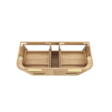 Otti Hanava Curve Fluted Wall Hung Vanity 1200mm Woodland Oak / Chloe Silk Top HAW1200LMT-CS