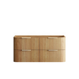 Otti Hanava Curve Fluted Wall Hung Vanity 1200mm Woodland Oak / Chloe Silk Top HAW1200LMT-CS