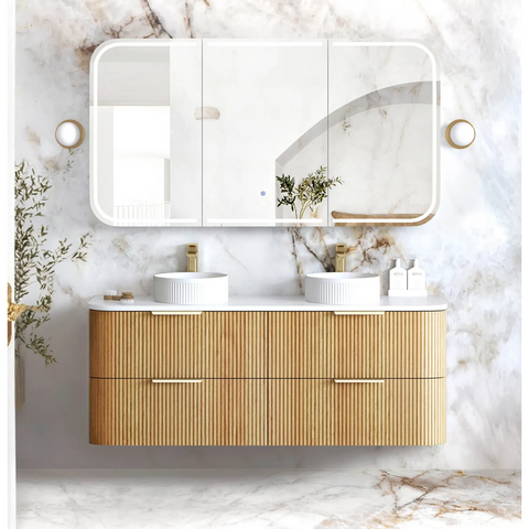 Otti Havana Fluted Cabinet 1500mm Woodland Oak HAW1500L