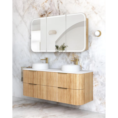 Otti Havana Fluted Cabinet 1500mm Woodland Oak HAW1500L