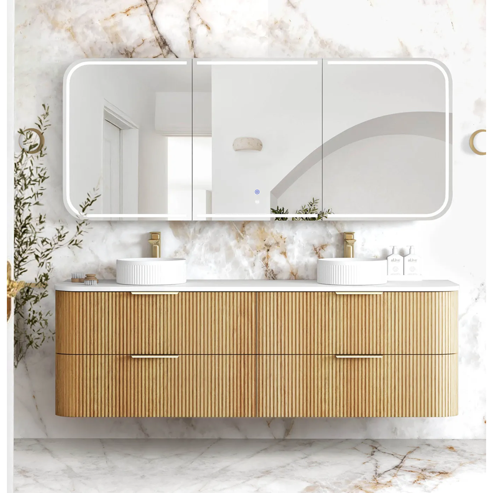Otti Havana Fluted Cabinet 1800mm Woodland Oak HAW1800L