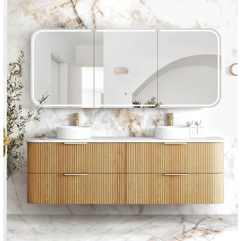 Otti Havana Fluted Cabinet 1800mm Woodland Oak HAW1800L