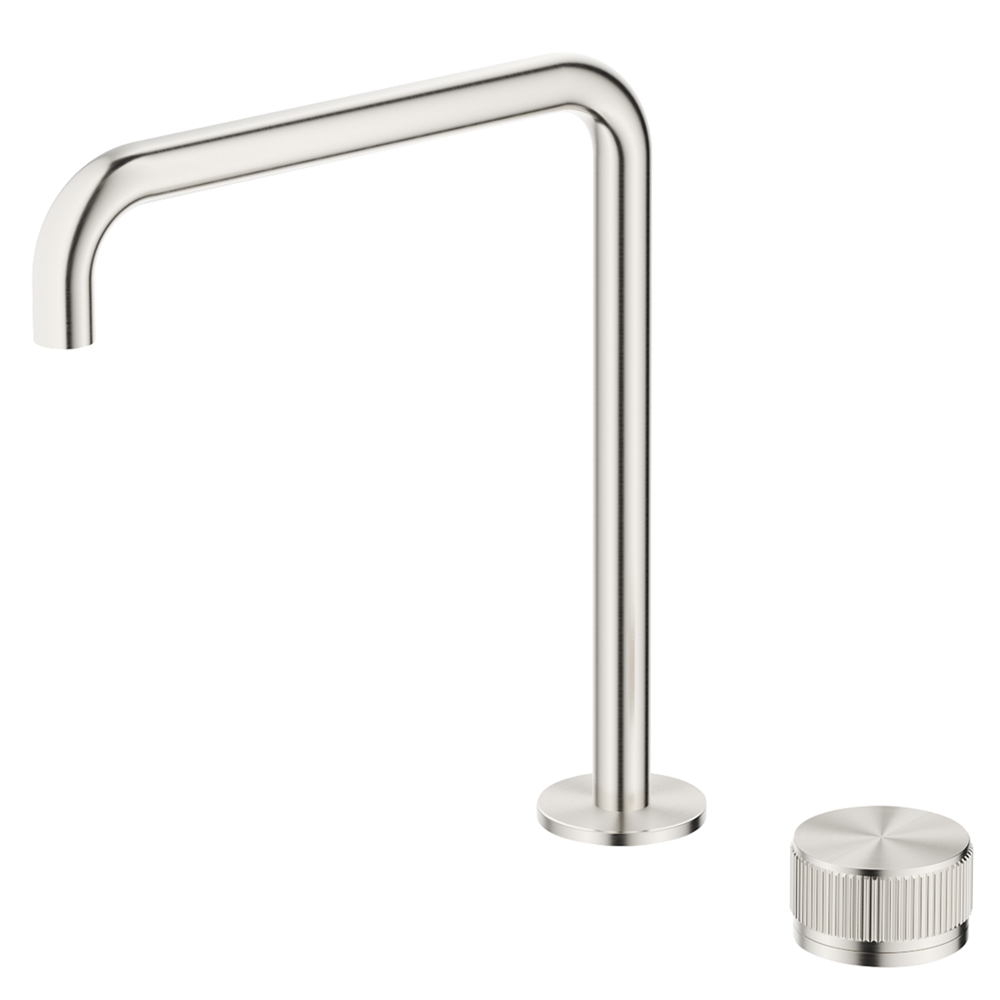 Bella Vista Mica Fluted Soft-Square Hob Sink/Basin Mixer Set Brushed Nickel HSK-6-NR-R90-BN