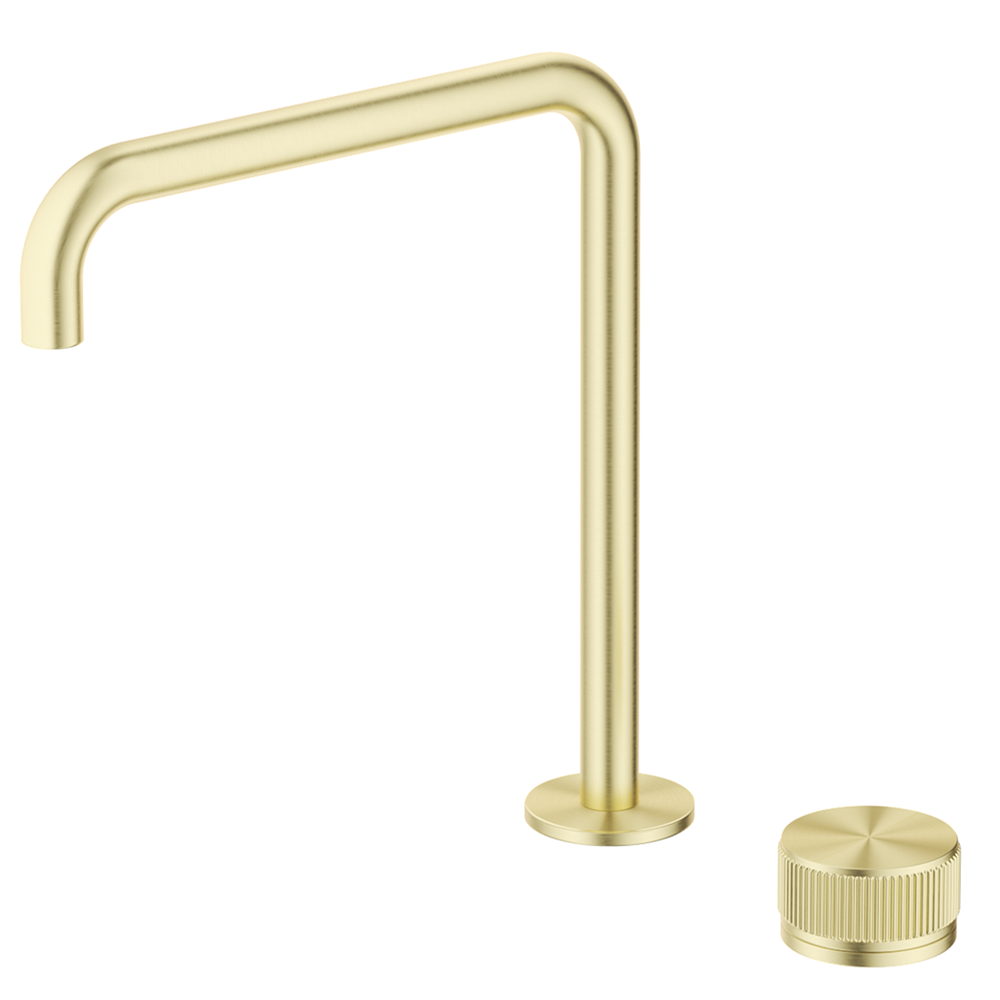 Bella Vista Mica Fluted Soft-Square Hob Sink/Basin Mixer Set French Gold HSK-6-NR-R90-FG