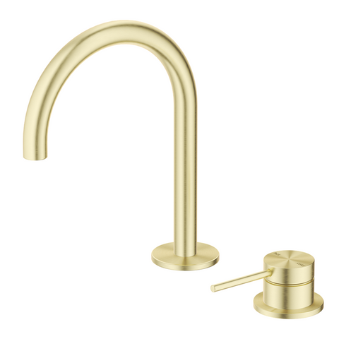 Bella Vista Mica Gooseneck Hob Basin Mixer Set French Gold HSB-5-FG