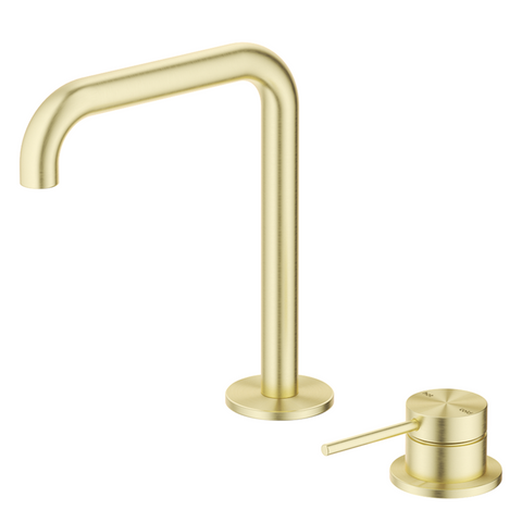 Bella Vista Mica Soft-Square Hob Basin Mixer Set French Gold HSB-5-R90-FG