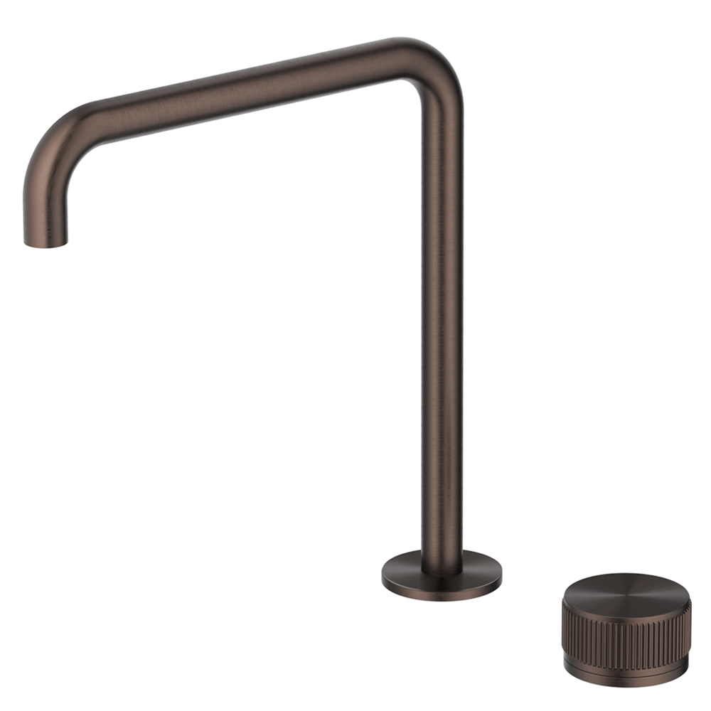 Bella Vista Mica Fluted Soft-Square Hob Sink/Basin Mixer Set Dusk Bronze HSK-6-NR-R90-DB