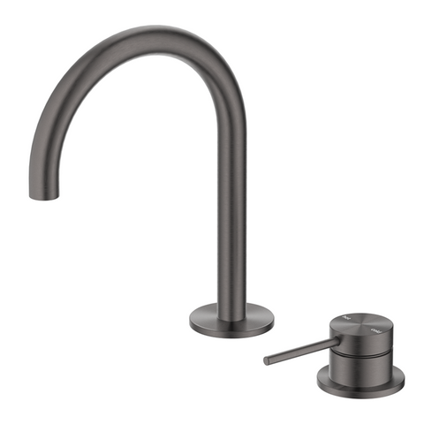 Bella Vista Mica Gooseneck Hob Basin Mixer Set Gunmetal HSB-5-GM