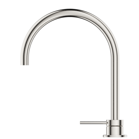 Bella Vista Mica Gooseneck Hob Sink/Basin Mixer Set Brushed Nickel HSK-5-BN