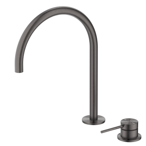Bella Vista Mica Gooseneck Hob Sink/Basin Mixer Set Gunmetal HSK-5-GM