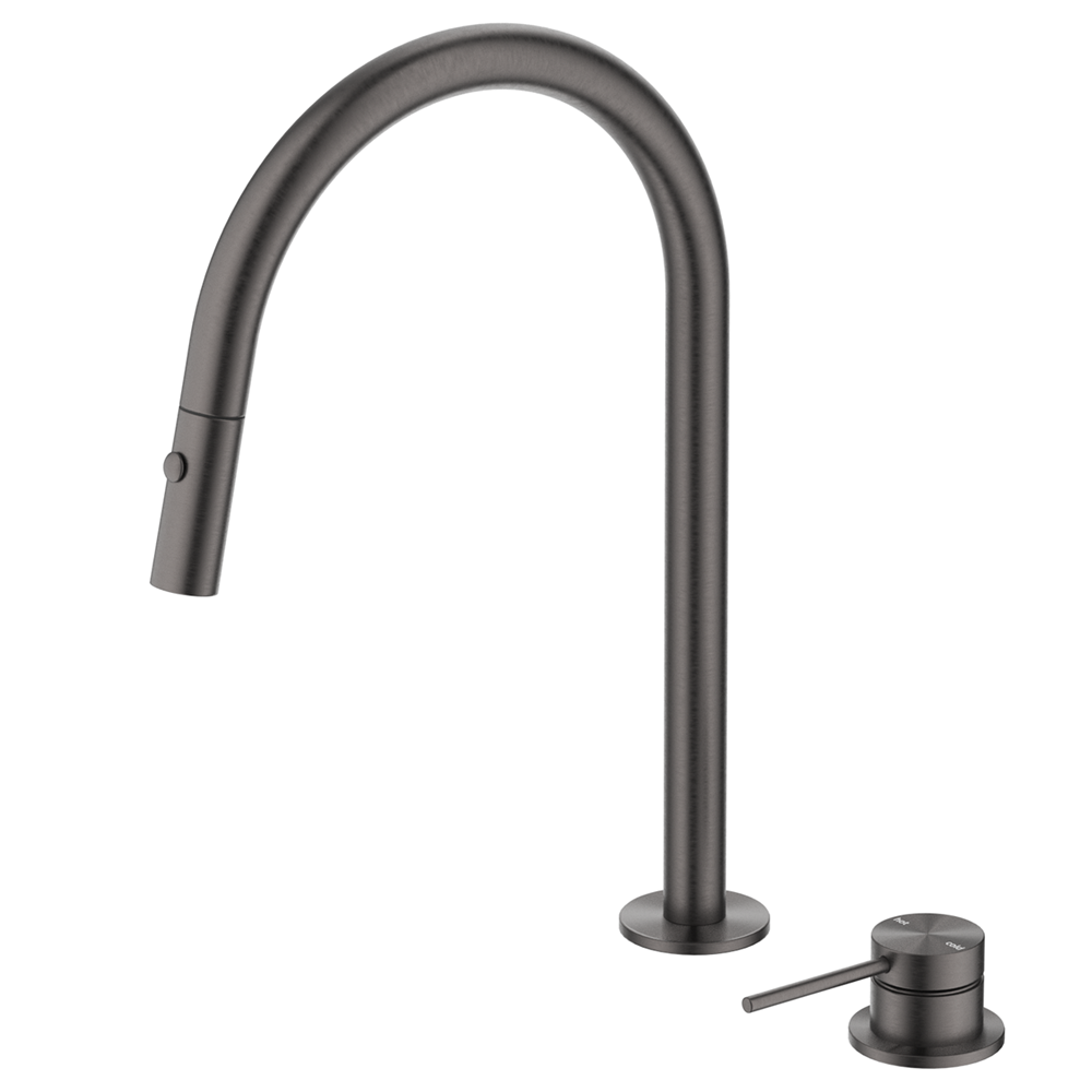 Bella Vista Mica Pull-Out Hob Mixer Set Gunmetal HSK-5-PO-GM