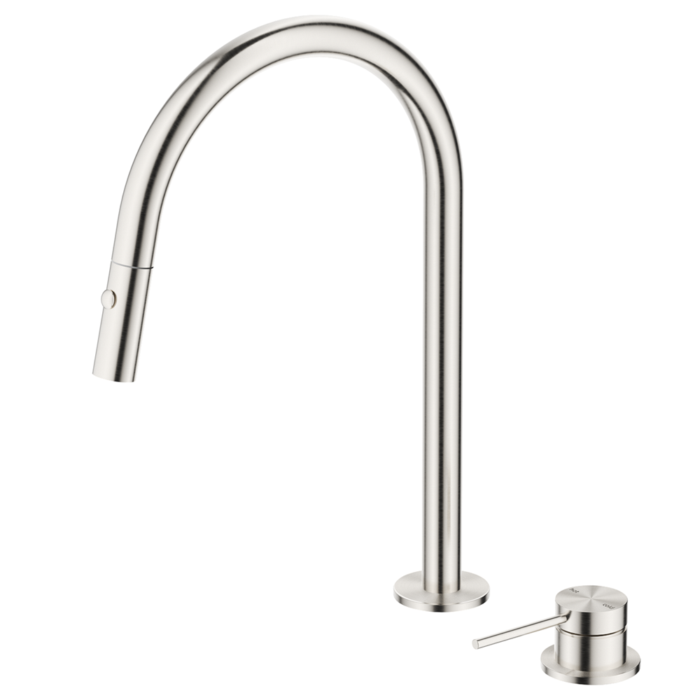 Bella Vista Mica Pull-Out Hob Mixer Set Brushed Nickel HSK-5-PO-BN