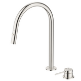 Bella Vista Mica Pull-Out Hob Mixer Set Brushed Nickel HSK-5-PO-BN