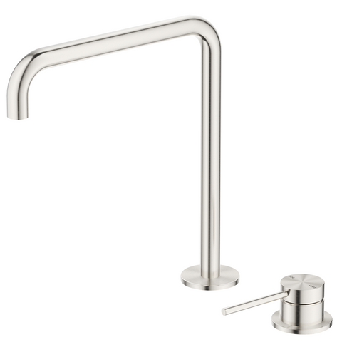 Bella Vista Mica Soft-Square Hob Sink/Basin Mixer Set Brushed Nickel HSK-5-R90-BN