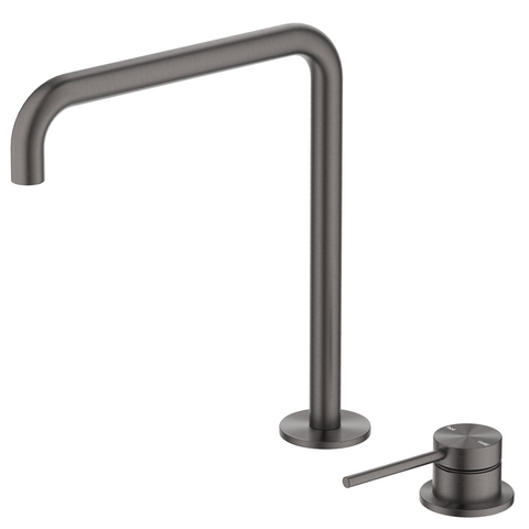 Bella Vista Mica Soft-Square Hob Sink/Basin Mixer Set Gunmetal HSK-5-R90-GM