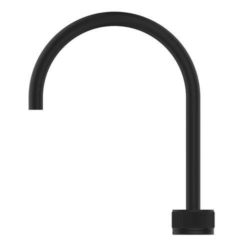 Bella Vista Mica Fluted Gooseneck Hob Sink/Basin Mixer Set Black HSK-6-NR-BLK