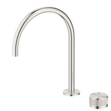 Bella Vista Mica Fluted Gooseneck Hob Sink/Basin Mixer Set Brushed Nickel HSK-6-NR-BN