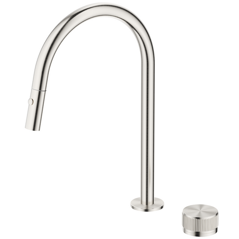 Bella Vista Mica Fluted Pull-Out Hob Mixer Set Brushed Nickel HSK-6-NR-PO-BN