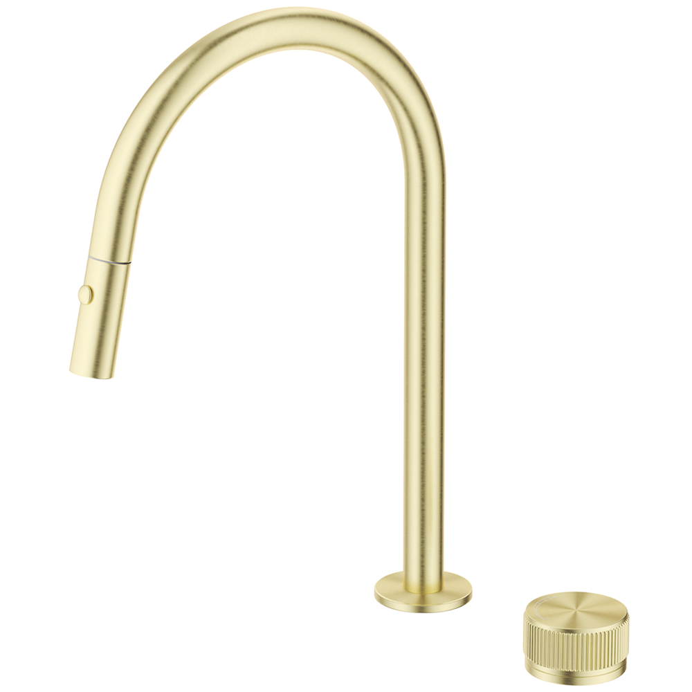 Bella Vista Mica Fluted Pull-Out Hob Mixer Set French Gold HSK-6-NR-PO-FG