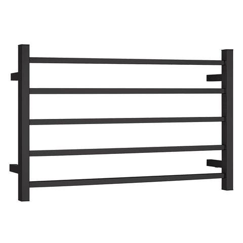 Argent Kubic 5 Bar Heated Towel Rail 600mm Matte Black HTS05X4MB