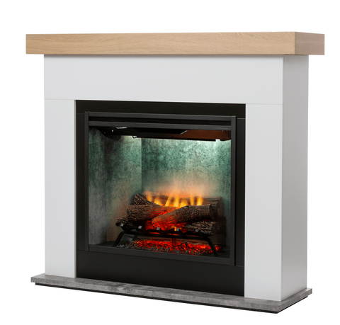 Dimplex Firebox Electric 2kW Huxley Mantle w/ 30" Revillusion White & Light Oak Veneer HXY20-AU