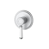 Ikon Clasico Wall Mixer Trim & Body with Ceramic White Handle Brushed Nickel HYB868-301ATK-BN+HYB868-301BD