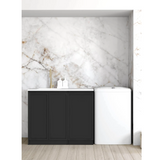 Otti Hampshire Laundry Cabinet 1060mm Black / Natural Carrara Marble Top LA-1060-BOHB-NCA
