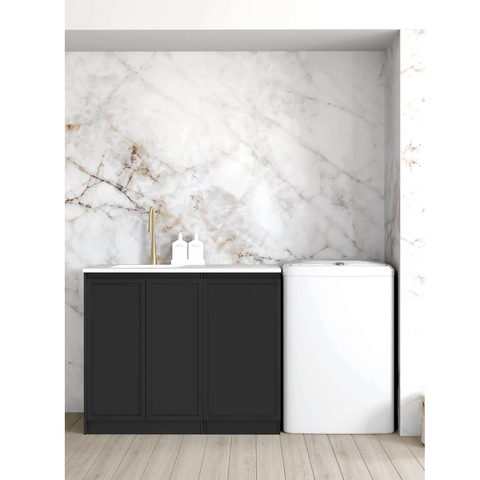 Otti Hampshire Laundry Cabinet 1060mm Black / Pure White Top LA-1060-BOHB-PW