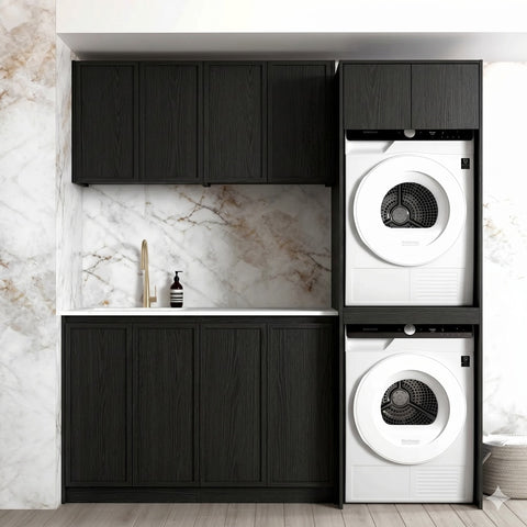 Otti Hampshire Laundry Kit 1960C Black / Cloudy Carrara Top LA-1960C-BOHB-CA